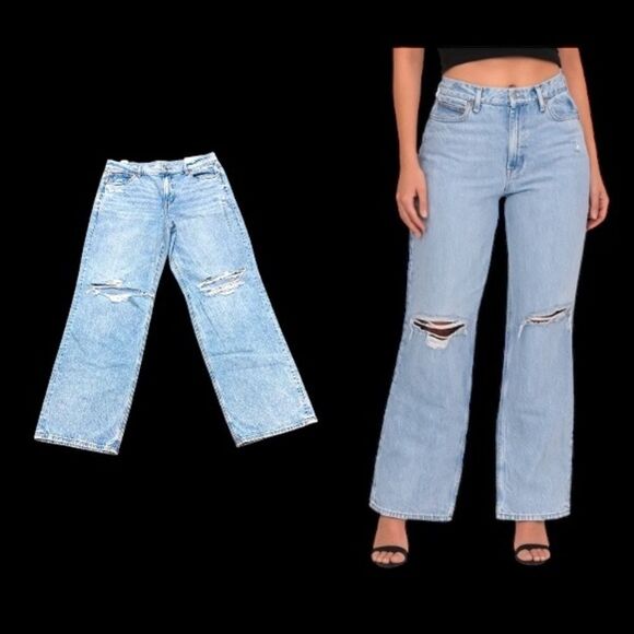 American Eagle Stovepipe Distressed Stretch Jeans 14 Long 32x33 NWT - Picture 1 of 12